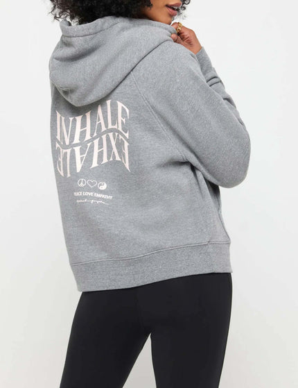 Spiritual Gangster Inhale Exhale Everyday Zip Hoodie - Heather Greyimage2- The Sports Edit