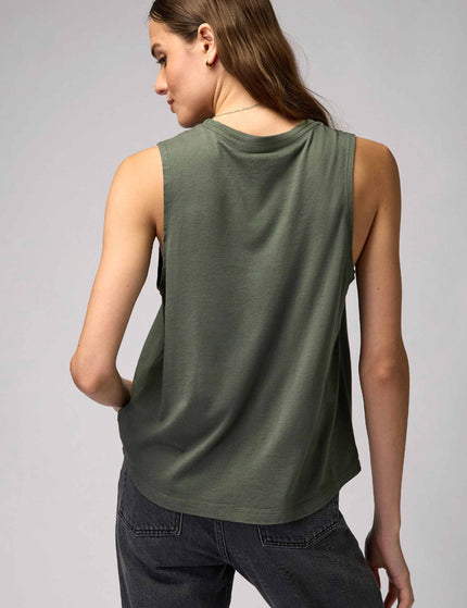 Spiritual Gangster Peace Jade Muscle Tank - Olive Greenimage2- The Sports Edit