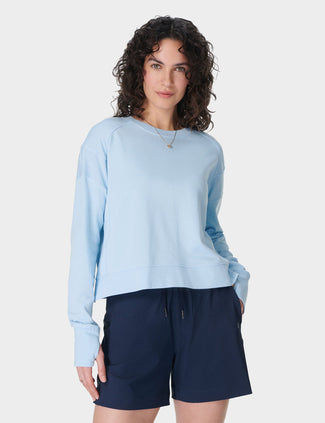 After Class Crop Sweatshirt - Breeze Blue