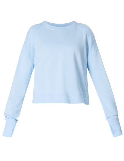 Sweaty Betty After Class Crop Sweatshirt - Breeze Blueimage6- The Sports Edit