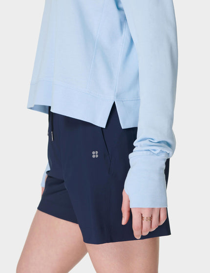 Sweaty Betty After Class Crop Sweatshirt - Breeze Blueimage4- The Sports Edit