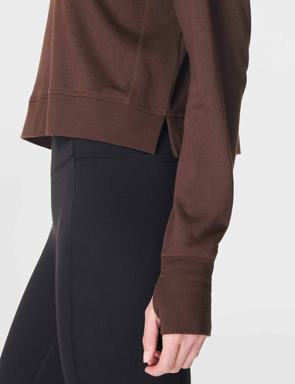 Sweaty Betty After Class Crop Sweatshirt - Cacao Brownimage4- The Sports Edit