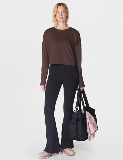 Sweaty Betty After Class Crop Sweatshirt - Cacao Brownimage5- The Sports Edit