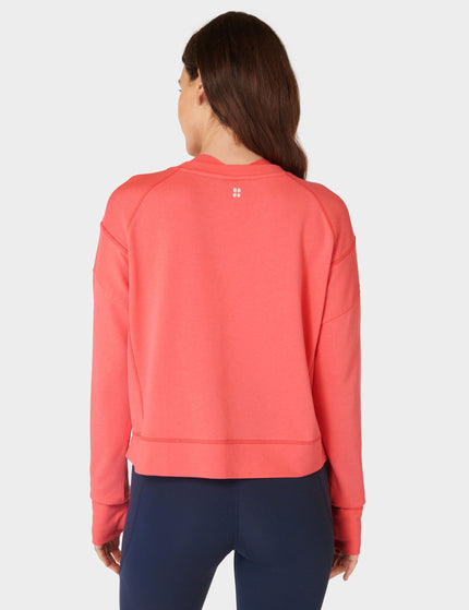 Sweaty Betty After Class Crop Sweatshirt - Coral Pinkimage2- The Sports Edit