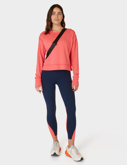 Sweaty Betty After Class Crop Sweatshirt - Coral Pinkimage6- The Sports Edit