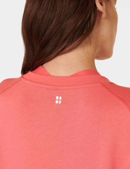 Sweaty Betty After Class Crop Sweatshirt - Coral Pinkimage3- The Sports Edit