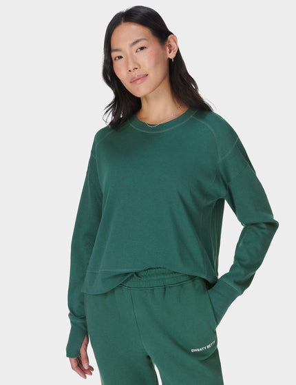 Sweaty Betty After Class Crop Sweatshirt - Glade Greenimage1- The Sports Edit