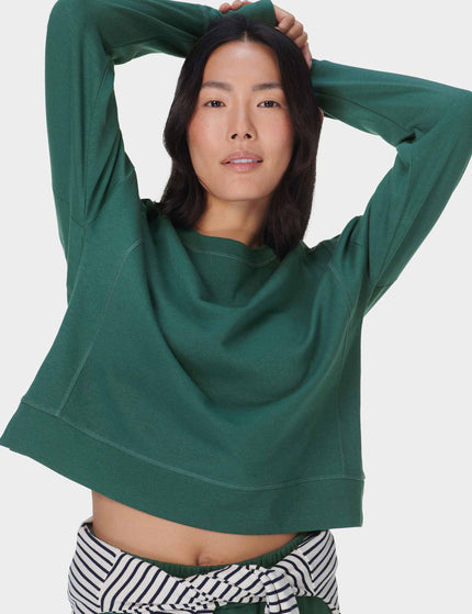 Sweaty Betty After Class Crop Sweatshirt - Glade Greenimage5- The Sports Edit