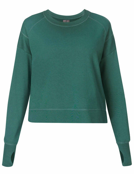 Sweaty Betty After Class Crop Sweatshirt - Glade Greenimage7- The Sports Edit