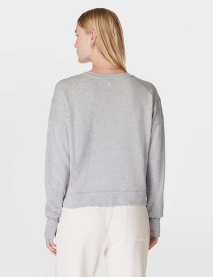 Sweaty Betty After Class Crop Sweatshirt - Light Grey Marlimage2- The Sports Edit