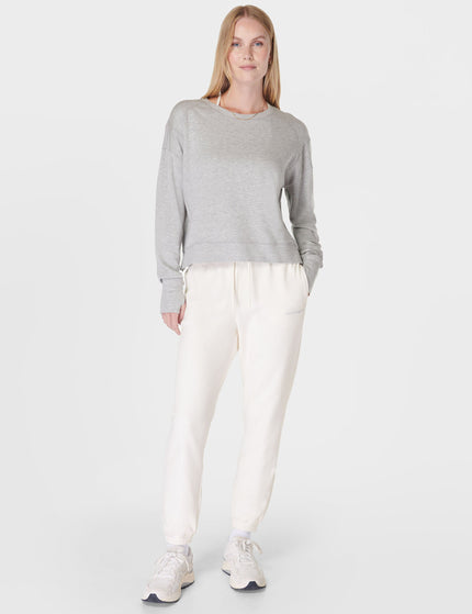 Sweaty Betty After Class Crop Sweatshirt - Light Grey Marlimage5- The Sports Edit