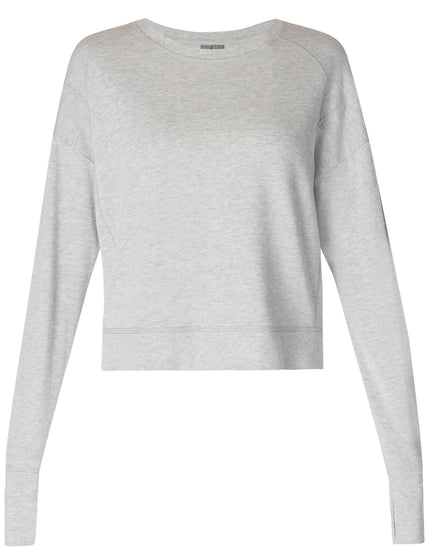 Sweaty Betty After Class Crop Sweatshirt - Light Grey Marlimage6- The Sports Edit