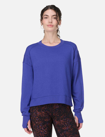 Sweaty Betty After Class Crop Sweatshirt - Rich Blueimage1- The Sports Edit