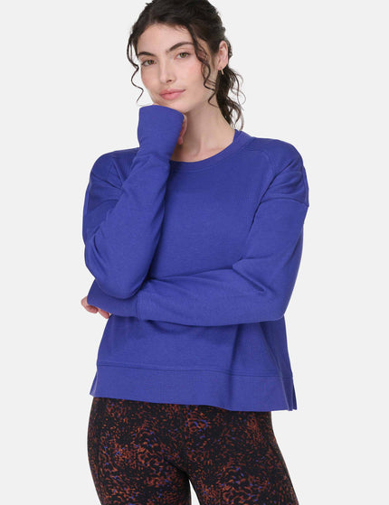 Sweaty Betty After Class Crop Sweatshirt - Rich Blueimage4- The Sports Edit