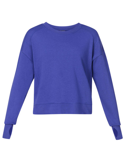 Sweaty Betty After Class Crop Sweatshirt - Rich Blueimage6- The Sports Edit