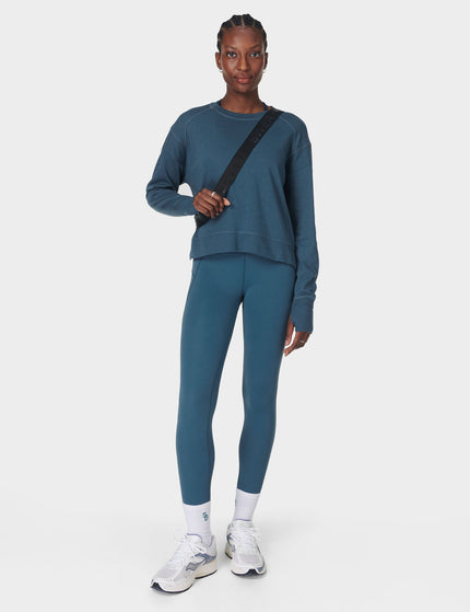 Sweaty Betty After Class Crop Sweatshirt - Subdued Blueimage6- The Sports Edit