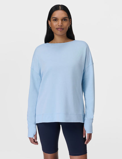 Sweaty Betty After Class Cross Back Sweatshirt - Breeze Blueimage2- The Sports Edit