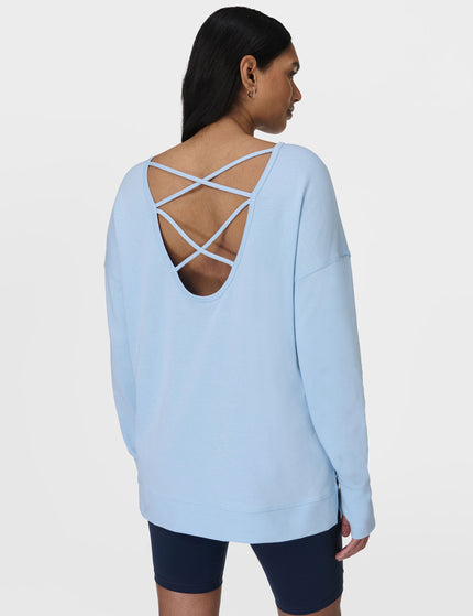 Sweaty Betty After Class Cross Back Sweatshirt - Breeze Blueimage3- The Sports Edit