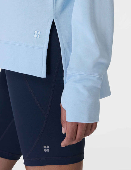 Sweaty Betty After Class Cross Back Sweatshirt - Breeze Blueimage4- The Sports Edit