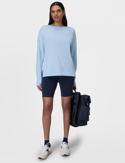 Sweaty Betty After Class Cross Back Sweatshirt - Breeze Blueimage5- The Sports Edit