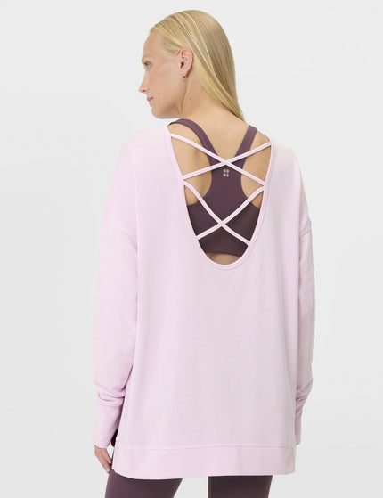 Sweaty Betty After Class Cross Back Sweatshirt - Frost Pinkimages2- The Sports Edit