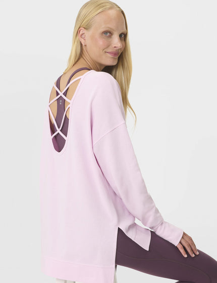 Sweaty Betty After Class Cross Back Sweatshirt - Frost Pinkimages5- The Sports Edit