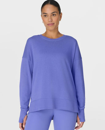 After Class Longline Sweatshirt - Aura Blue