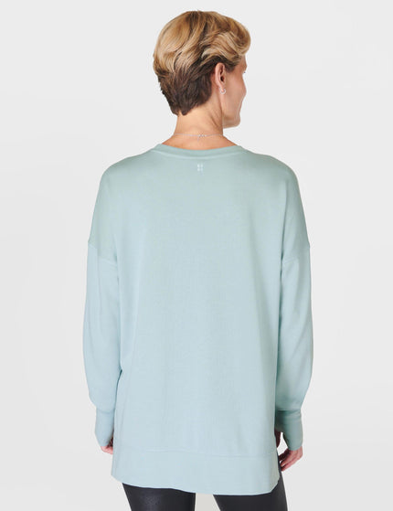 Sweaty Betty After Class Longline Sweatshirt - Muted Teal Blueimage2- The Sports Edit