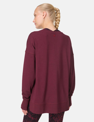 After Class Longline Sweatshirt - Garnet Red