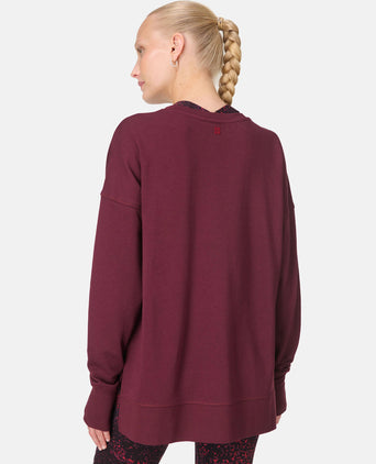 After Class Longline Sweatshirt - Garnet Red