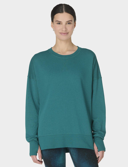 Sweaty Betty After Class Longline Sweatshirt - Petrol Greenimages1- The Sports Edit