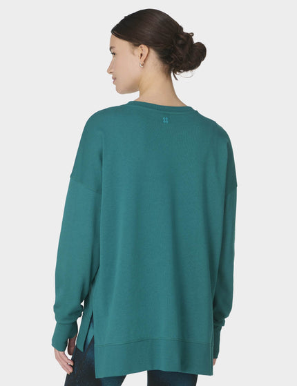Sweaty Betty After Class Longline Sweatshirt - Petrol Greenimages2- The Sports Edit