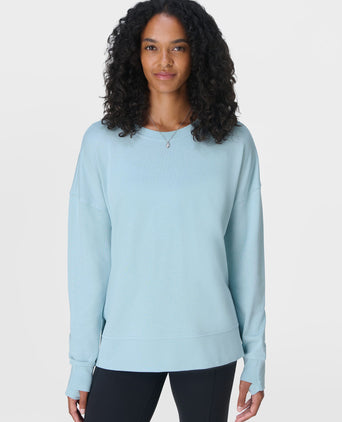 After Class Longline Sweatshirt - Vista Blue