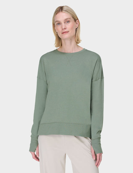 Sweaty Betty After Class Longline Sweatshirt - Willow Greenimage1- The Sports Edit