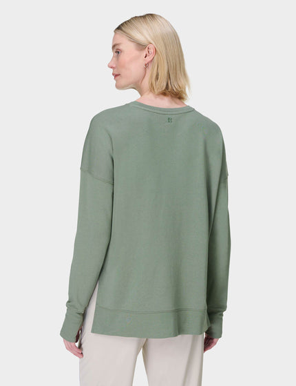 Sweaty Betty After Class Longline Sweatshirt - Willow Greenimage2- The Sports Edit