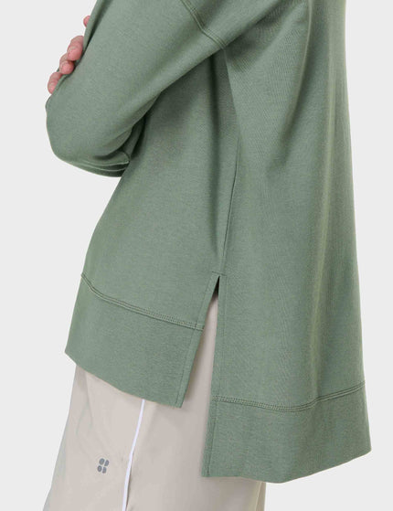 Sweaty Betty After Class Longline Sweatshirt - Willow Greenimage5- The Sports Edit