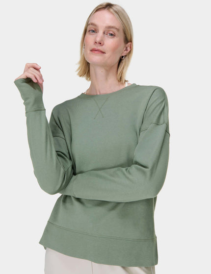 Sweaty Betty After Class Longline Sweatshirt - Willow Greenimage6- The Sports Edit