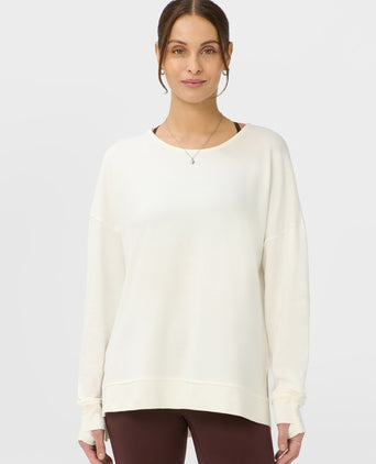 After Class Open Back Tie Sweatshirt - Dove White