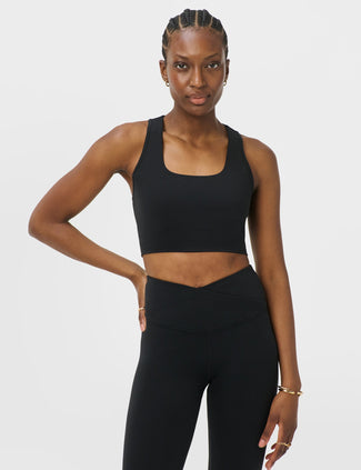 All Day Wrap Longline Bra - Black