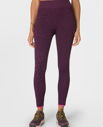 Animal Base Layer Legging - Purple Leo Jacquard