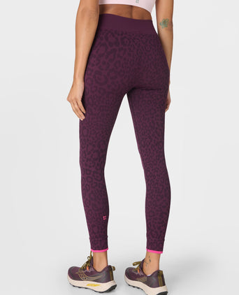 Animal Base Layer Legging - Purple Leo Jacquard