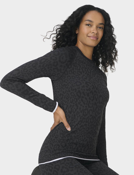 Sweaty Betty Animal Crew Neck Base Layer Top - Grey Leo Jacquardimages5- The Sports Edit