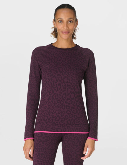 Sweaty Betty Animal Crew Neck Base Layer Top - Purple Leo Jacquardimages1- The Sports Edit