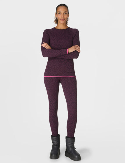 Sweaty Betty Animal Crew Neck Base Layer Top - Purple Leo Jacquardimages6- The Sports Edit