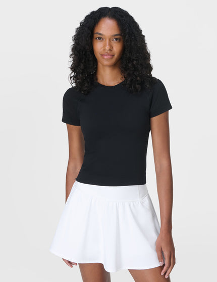 Sweaty Betty Athlete Crop Seamless Workout T-Shirt - Blackimages1- The Sports Edit