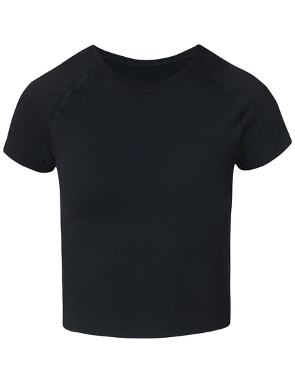 Sweaty Betty Athlete Crop Seamless Workout T-Shirt - Blackimages8- The Sports Edit