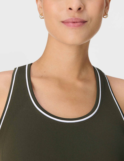 Sweaty Betty Athlete Crop Seamless Workout Vest - Nori Greenimage3- The Sports Edit