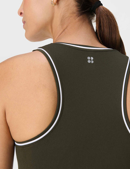 Sweaty Betty Athlete Crop Seamless Workout Vest - Nori Greenimage4- The Sports Edit
