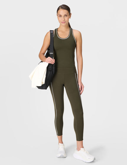 Sweaty Betty Athlete Crop Seamless Workout Vest - Nori Greenimage5- The Sports Edit