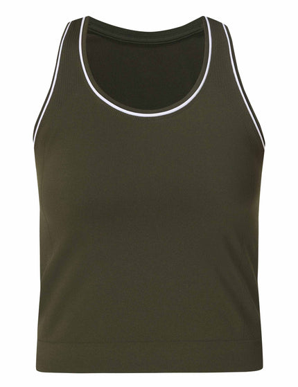 Sweaty Betty Athlete Crop Seamless Workout Vest - Nori Greenimage6- The Sports Edit